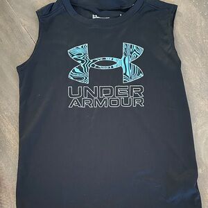 Under Armour Kids Black and Blue Graphic Tank Top